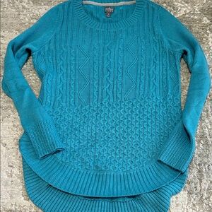 New York & Company Teal Cable Knit Sweater